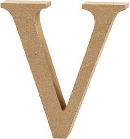 Letter, V, H: 13 cm, dikte 2 cm, 1 stuk