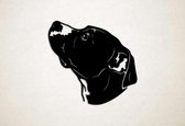 Wanddecoratie - Hond - Pitbull 4 - S - 45x47cm - Zwart - muurdecoratie - Line Art