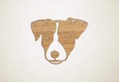 Wanddecoratie - Hond - Jack Russel 2 - M - 60x73cm - Eiken - muurdecoratie - Line Art