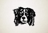Wanddecoratie - Hond - Australische herder 1 - L - 75x89cm - Zwart - muurdecoratie - Line Art
