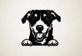 Wanddecoratie - Hond - Zwitserse sennenhond 2 - M - 60x63cm - Zwart - muurdecoratie - Line Art