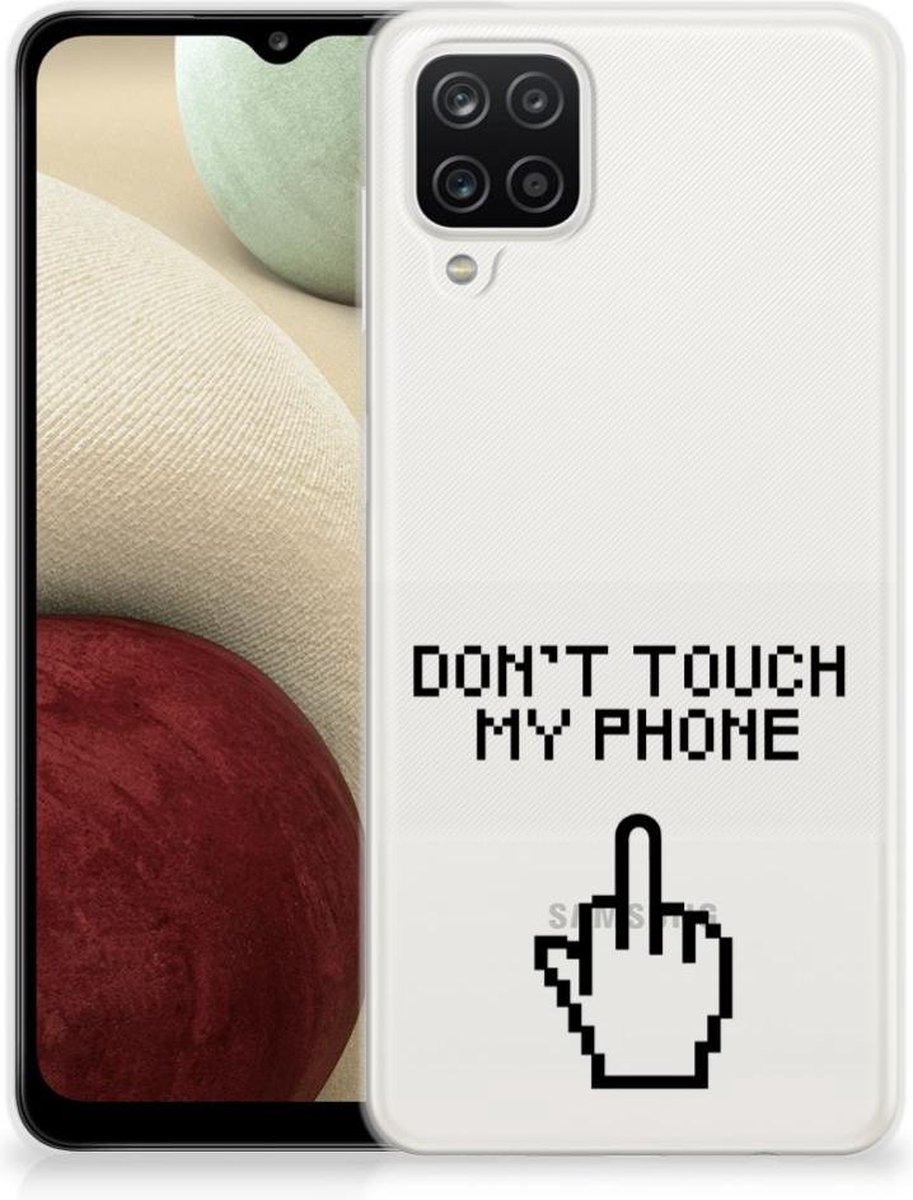 Samsung Galaxy A12 Silicone-hoesje Finger Don't Touch My Phone