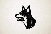 Wanddecoratie - Hond - Australische Kelpie 5 - L - 85x75cm - Zwart - muurdecoratie - Line Art