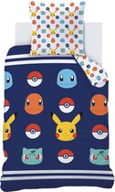 Pokémon Dekbedovertrek Badges - Eenpersoons - 140 x 200 cm - Katoen