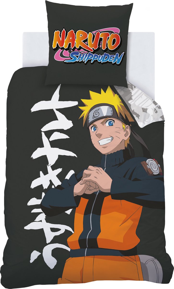 Naruto, Uzumaki - Dekbedovertrek - Eenpersoons - 140 x 200 cm - Katoen