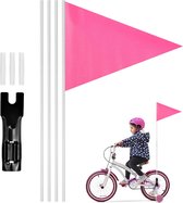 Hoogwaardige Fietsvlag kinderfiets roze - veiligheidsvlag kinderfiets - zorgt voor veiligheid voor uw kinderen! - fiets accessoires