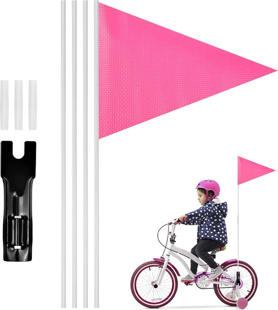 Drapeau de bicyclette de haute qualité pour vélo pour enfants rose - drapeau  de... | bol.com