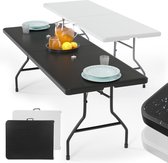 Jago - draagbare en inklapbare tuintafel - camping tafel - vouwtafel - 183 x 76 x 74 cm - Zwart
