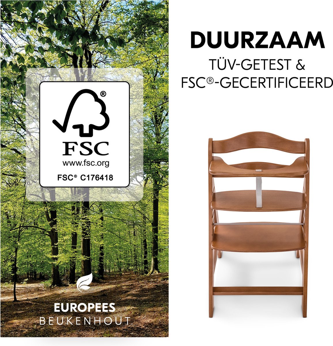 Houten Kinderstoel Donkerbruin Hout voor Eetruimte en Café