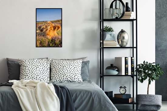 Highlander écossais sur le cadre photo violet bruyère noir sans passe partout