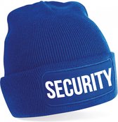 Bellatio Decorations Muts Security - unisex - one size - blauw - beveiliger wintermuts