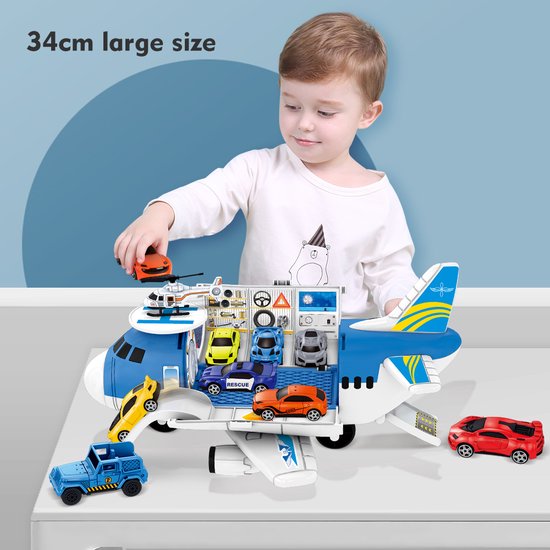Speelgoed vanaf 3 jaar jongen-speelset -9 in 1 transportvliegtuig -auto vliegtuigmodel speelgoed - kinderen Mini Voertuigen Set - educatief speelgoed voor jongens meisjes - Merkloos