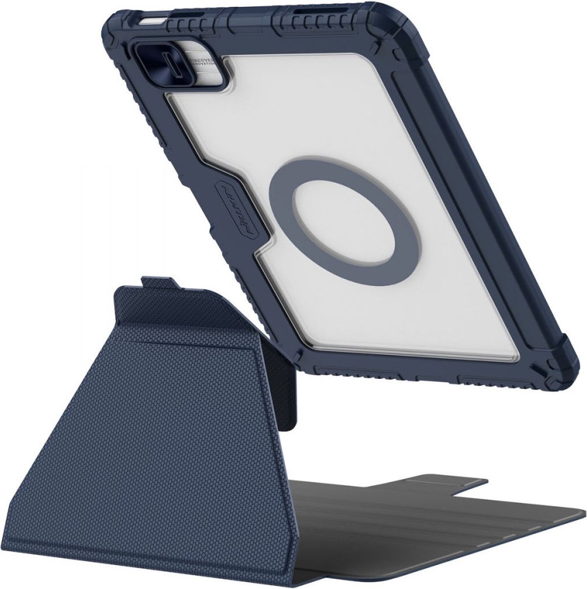Nillkin Bumper SnapSafe Magnetic Hoes - Geschikt voor Apple iPad 10.9 (2022) - Book Case met Camera Slider en Sleep/Wake Blauw
