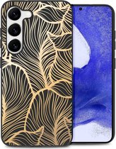iMoshion Hoesje Geschikt voor Samsung Galaxy S23 Plus Hoesje Siliconen - iMoshion Design hoesje - Goud / Golden Leaves