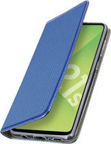 Cover Geschikt voor Samsung Galaxy A21s Flip-kaarthouder Video-steun blauw