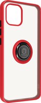 Geschikt voor Samsung Galaxy A03 Bi-materiaal Case Ring Video-Ondersteuning rood