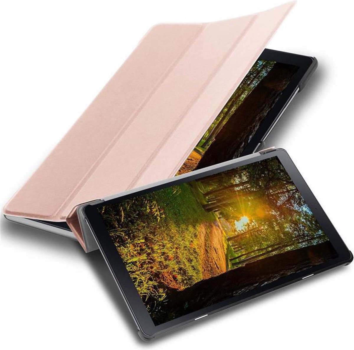 Cadorabo Tablet Hoesje voor Samsung Galaxy Tab A (10.5 inch) in PASTEL ROZE GOUD - Ultra dun beschermend geval met automatische Wake Up en Stand functie Book Case Cover Etui