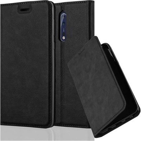 Coque Cadorabo pour Nokia 8 2017 en NOIR NOIR - Coque de protection avec fermeture magnétique