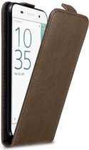 Cadorabo Hoesje geschikt voor Sony Xperia E5 in KOFFIE BRUIN - Beschermhoes in flip design Case Cover met magnetische sluiting