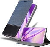 Cadorabo Hoesje geschikt voor Samsung Galaxy S21 ULTRA in DONKERBLAUW ZWART - Beschermhoes met magnetische sluiting, standfunctie en kaartvakje Book Case Cover Etui