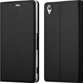 Cadorabo Hoesje voor Sony Xperia Z3 in CLASSY ZWART - Beschermhoes met magnetische sluiting, standfunctie en kaartvakje Book Case Cover Etui