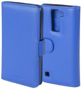 Cadorabo Hoesje geschikt voor LG K8 2016 in NEPTUNUS BLAUW - Beschermhoes met magnetische sluiting en 3 kaartsleuven Book Case Cover Etui