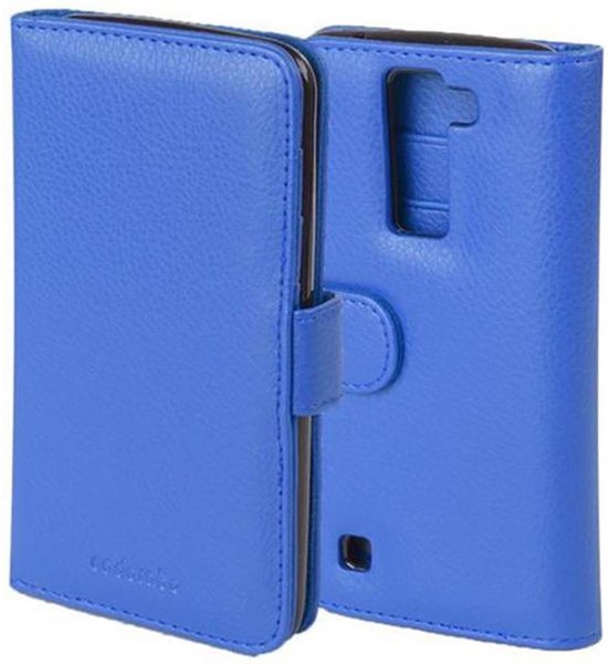 Cadorabo Coque pour LG K8 2016 en NEPTUNE BLEU - Housse de Protection avec Fermeture Magnétique et 3 Emplacements pour Cartes Book Case Cover Etui