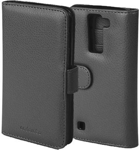 Cadorabo Étui adapté pour LG K8 2016 en NOIR OXIDE - Étui de protection avec fermeture magnétique et 3 emplacements pour cartes Book Case Cover Etui