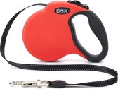 DDOXX® Hondenriem intrekbaar- diverse kleuren/mat.- voor kleine/grote honden- accessoires - M, 5m, 20kg max- rood- puppy/kat