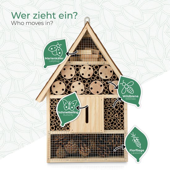 Insectenhotels voor lieveheersbeestjes en solitaire bijen - Rood met Zwarte Stippen