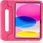 Lunso - Geschikt voor iPad 10 (2022) - EVA Schokbestendige Kinderhoes met handvat - Roze