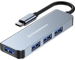 Phonergy Pro 4 in-1 – Usb c hub – Usb splitter – Usb hub -2024- 4x USB 3.0 – High End – Space Grey