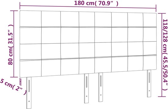 vidaXL - Têtes de lit - 4 - pcs - 90x5x78/88 - cm - velours - rose