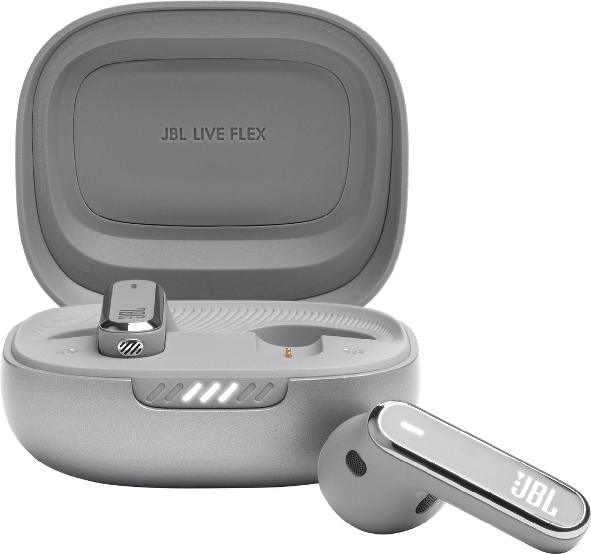 JBL Live Flex Zilver | Noise Cancelling Oortjes | True Adaptive Noise Cancelling Oordopjes Van JBL Draadloze Oordopjes