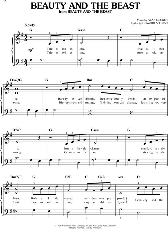 Bladmuziek voor 'Beauty and the Beast' uit Beauty and the Beast.