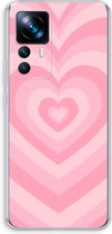 Case Company® - Hoesje geschikt voor Xiaomi 12T Pro hoesje - Hart Roos - Soft Cover Telefoonhoesje - Bescherming aan alle Kanten en Schermrand