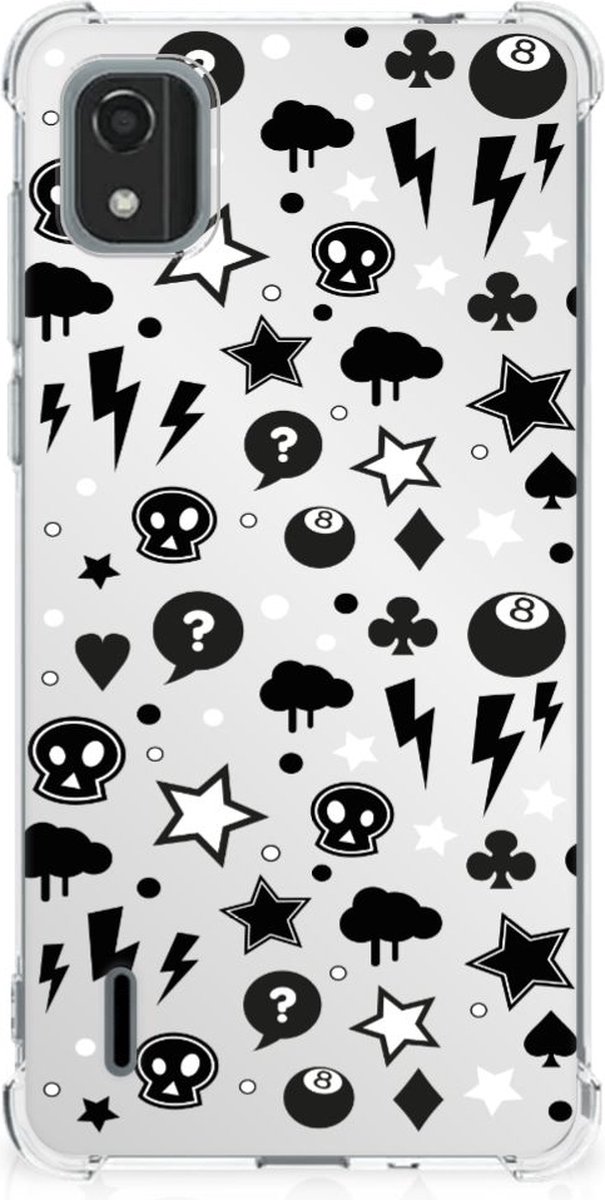 TPU Case Anti-Shock voor Extreme Case Nokia C2 2nd Edition Silver Punk