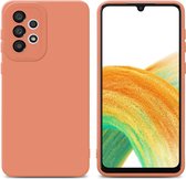 Cadorabo Hoesje geschikt voor Samsung Galaxy A52 (4G / 5G) / A52s in FLUID LICHT ORANJE - Beschermhoes gemaakt van flexibel TPU silicone Cover Fluid Case