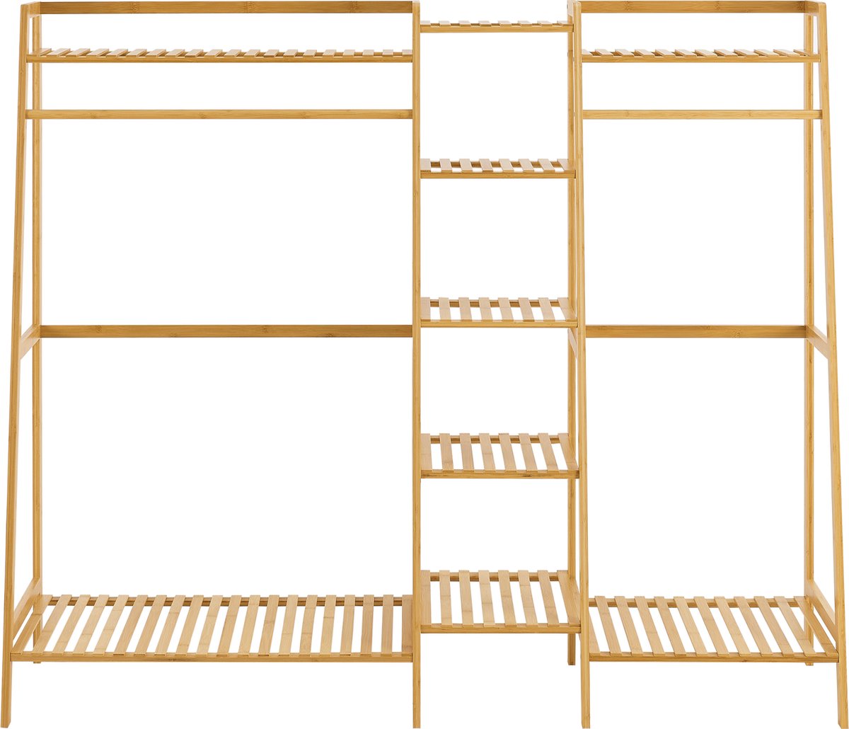 en.casa] Kledingrek Sogndal met 9 planken 139x158x40 cm