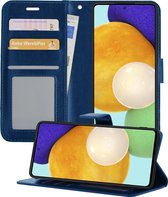 Hoesje Geschikt voor Samsung A52/A52s 5G Hoesje Book Case Hoes Wallet Cover - Hoes Geschikt voor Samsung Galaxy A52/A52s 5G Hoesje Bookcase Hoes - Donkerblauw