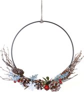 Kerstdecoraties - Wreath Pinecone Snowflake Metal Ø35x5cm Multicolour