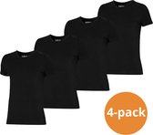Apollo Bamboo T-shirts homme Basic Zwart - 4 t-shirts Bamboe noirs avec col en V- Taille M