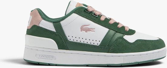 Lacoste T-Clip Dames Sneakers - Wit/Groen/Roze - Maat 38 | bol.com