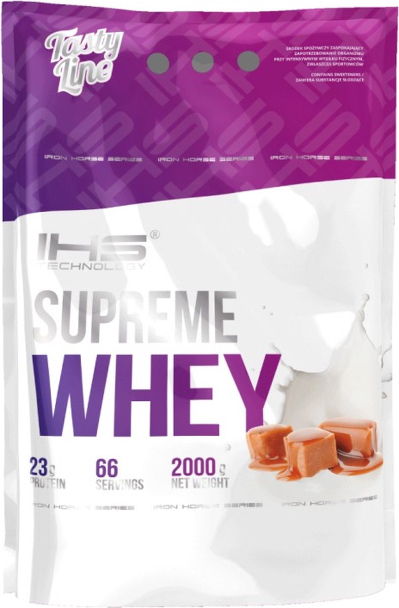 IHS Technology - Supreme Whey Proteine - Microfiltered Concentraat - Low carb, < 1g sugar - Eiwitpoeder - 750g - 750g - Caramel Toffee - NEW!!!