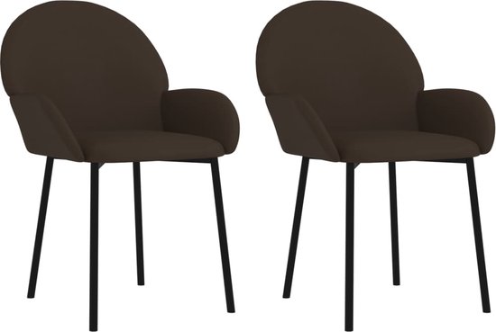 vidaXL Chaises de salle à manger 2 pcs simili cuir marron