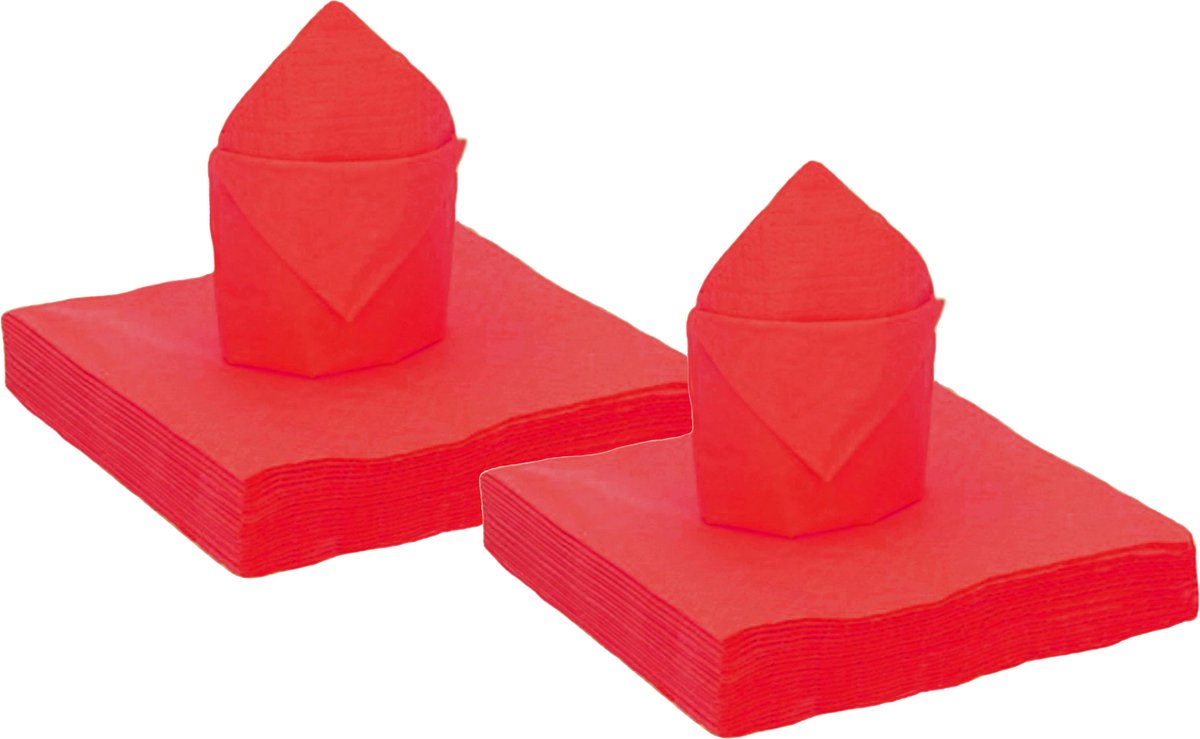 Santex Feest servetten – 40x stuks – rood – 40 x 40 cm – papier - feestservetten