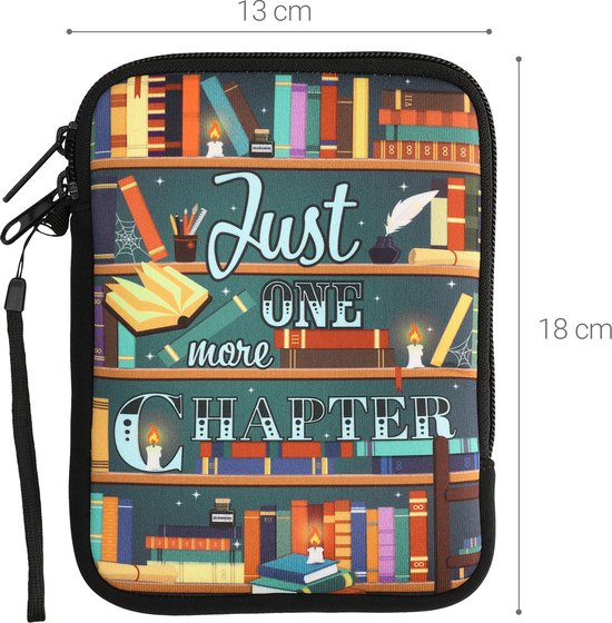 kwmobile Universele Cover voor eReader - Neopreen hoesje bibliotheek design meerkleurig - 17 x 12 x 2 cm van kwmobile — afbeelding 3
