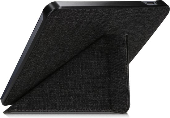 kwmobile ereader hoesje van stof - geschikt voor Kobo Libra H2O - Case met magneetsluiting - Cover in donkergrijs van Merkloos — afbeelding 3