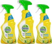 Dettol Power & Fresh Allesreiniger Spray Sprankelende Citroen & Limoen - 3X 500 ml