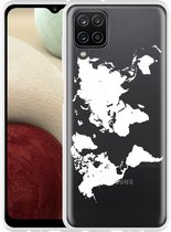 Hoesje Geschikt voor Samsung Galaxy A12 World Map